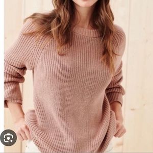 Jenni Kayne Cotton Fisherman’s Sweater in Blush